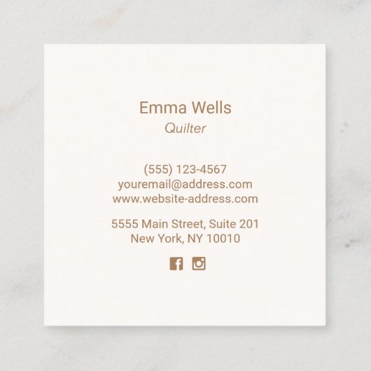 Carte D'appel Machine à coudre Motif de chaudière mignonne (Dos)