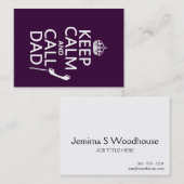 Carte D'appel Maintenez papa calme et d'appel (Devant / Derrière)