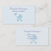 Carte d'appel maman Baby Blue Birds (Devant / Derrière)