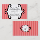 Carte D'appel Maman de rouge de brique appelle rayé avec du (Devant / Derrière)