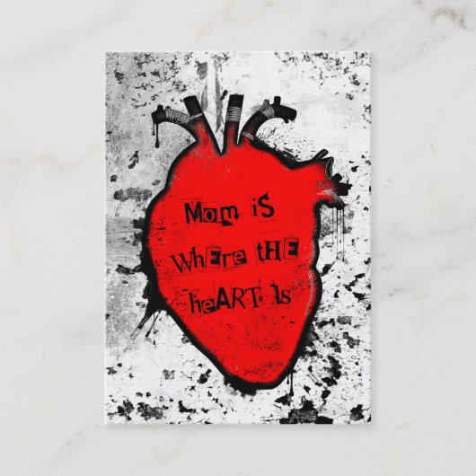 Carte D'appel maman est là où est le coeur anatomique (Devant)