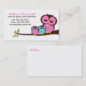 Carte d'appel Maman et Baby Owls (Devant / Derrière)