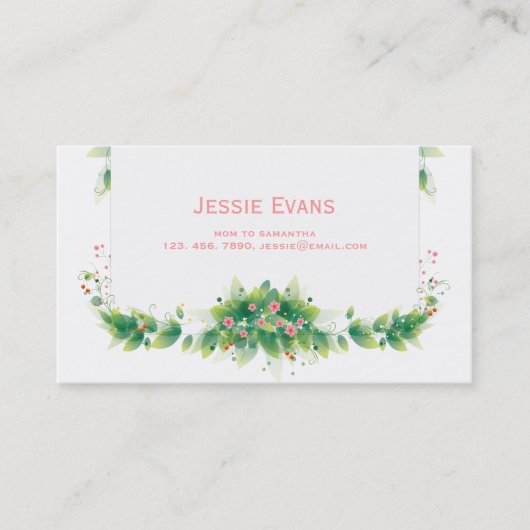 Carte d'appel maman Green Garden (Devant)