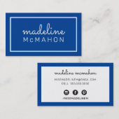 CARTE D'APPEL maman moderne chic bleu royal audaci (Devant / Derrière)