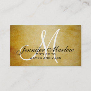 Carte d'appel maman Monogramme vintage