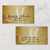 Carte d'appel maman Monogramme vintage (Devant / Derrière)