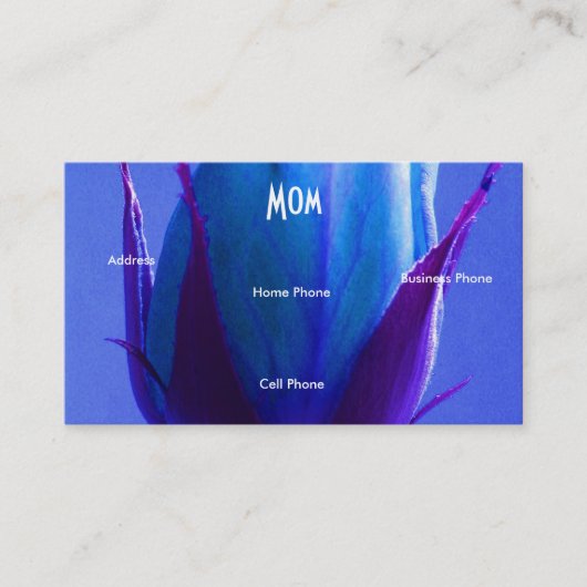 Carte D'appel Maman Rose bleu rose (Devant)