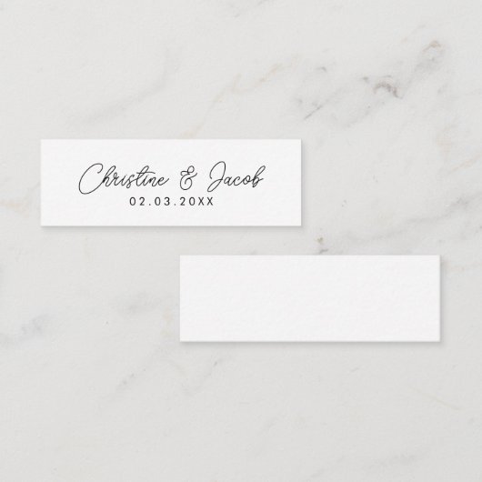 Carte D'appel mariage faveur simple élégant moderne signet (Devant / Derrière)