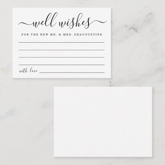 Carte D'appel Mariage Well Wives for the Mr & Mrs. - Simple (Devant / Derrière)