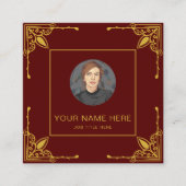 Carte D'appel Maroon Calling Card Featuring Metallic Gold (Devant)