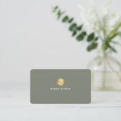 Carte D'appel Marque avec nom couleur eucalyptus (Debout devant)