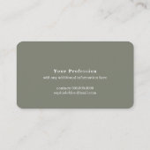 Carte D'appel Marque avec nom couleur eucalyptus (Dos)
