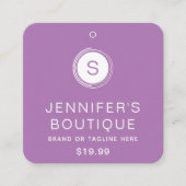 Carte D'appel Marque de boutique moderne violet et blanc (Devant)