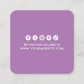 Carte D'appel Marque de boutique moderne violet et blanc (Dos)