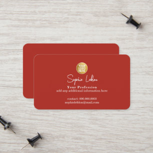 Carte D'appel Marque de logo d'entreprise brique-rouge
