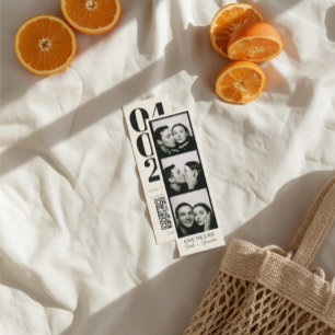 Carte D'appel Marque-page QR code Photobooth Vintage Save the Da