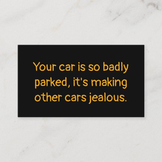 Carte D'appel Mauvais Parking (Devant)