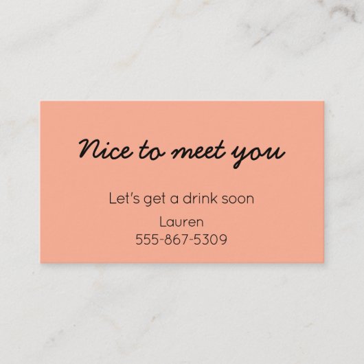 Carte D'appel Meet Cute - Dating "Call Me" Card (Devant)