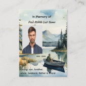 Carte D'appel Memorial Keepsake Fishing Lake in Boat (Devant)
