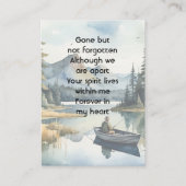 Carte D'appel Memorial Keepsake Fishing Lake in Boat (Dos)