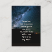 Carte D'appel Memorial Milky Way Starry Night Sky  (Dos)