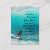 Carte D'appel Memorial Service Wave Surfer Water (Dos)