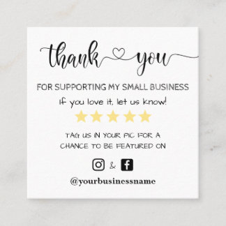 Carte D'appel merci aux petites entreprises facebook instagram m