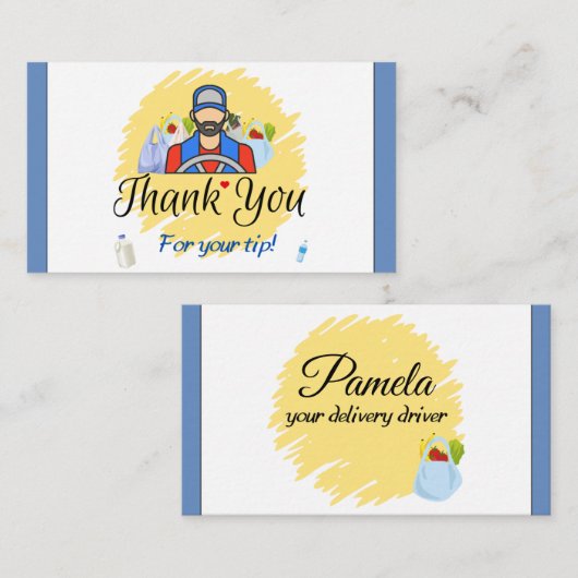 Carte D'appel Merci client du pilote de livraison pour conseils (Devant / Derrière)