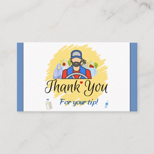 Carte D'appel Merci client du pilote de livraison pour conseils (Devant)