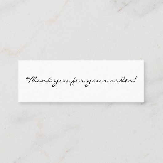 Carte D'appel Merci de script simple pour votre commande Mini (Devant)