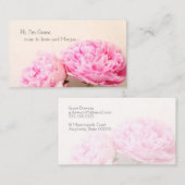 Carte D'appel Mère rose de deux pivoines (Devant / Derrière)