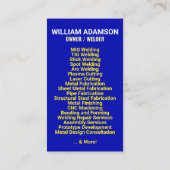 Carte D'appel Metal Fabrication & Welding Services | Contractor (Dos)