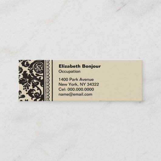 Carte d'appel mince Creme française (Devant)