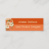 Carte d'appel mini Floral Retro Orange Groove (Devant)