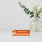 Carte d'appel mini Floral Retro Orange Groove (Debout devant)