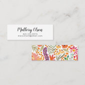 Carte d'appel mini-florale simple aquarelle (Devant / Derrière)
