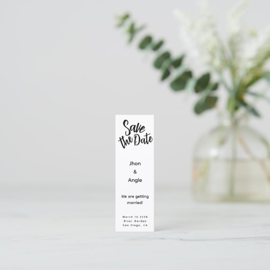 Carte D'appel Mini mariage budgétaire Enregistrer la date QR Cod (Debout devant)