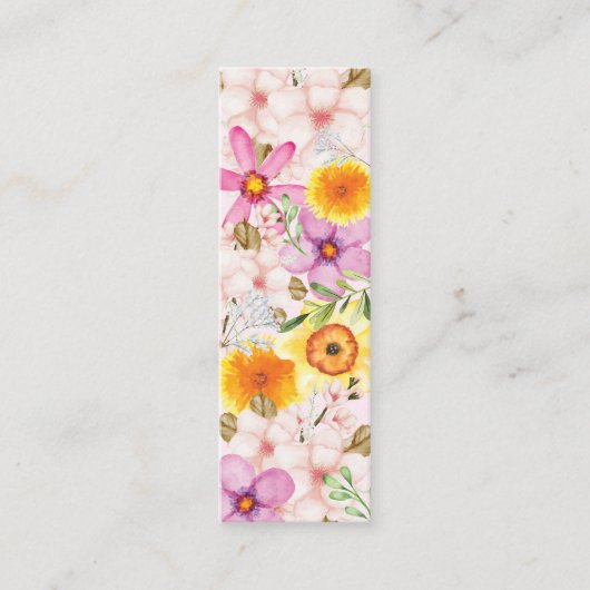 Carte d'appel mini-Signet de printemps à fleurs (Devant)