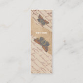 Carte D'appel Mini Signet de style papillon vintage (Dos)