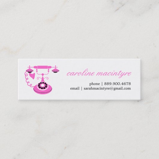 Carte D'appel Mini télécartes de téléphone vintage (Devant)