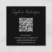 Carte D'appel Minimalist Black & White Qr Code Square Business (Dos)