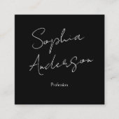 Carte D'appel Minimalist Black & White Qr Code Square Business (Devant)