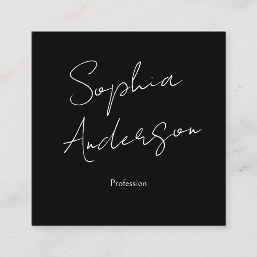 Carte D'appel Minimalist Black & White Qr Code Square Business (Devant)