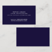 Carte D'appel Minimalist Simple Dark-Blue Professional (Devant / Derrière)