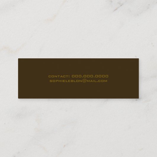 Carte D'appel Minimalist Simple Dark-Brown Professional (Dos)