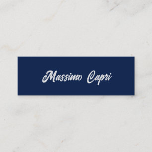 Carte D'appel Minimaliste Bleu Foncé Élégant Propre Nom Texte Gr