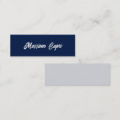 Carte D'appel Minimaliste Bleu Foncé Élégant Propre Nom Texte Gr (Devant / Derrière)