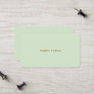 Carte D'appel Minimaliste Minimal Simple vert pâle