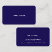 Carte D'appel Minimaliste simple bleu foncé (Devant / Derrière)