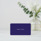 Carte D'appel Minimaliste simple bleu foncé (Debout devant)